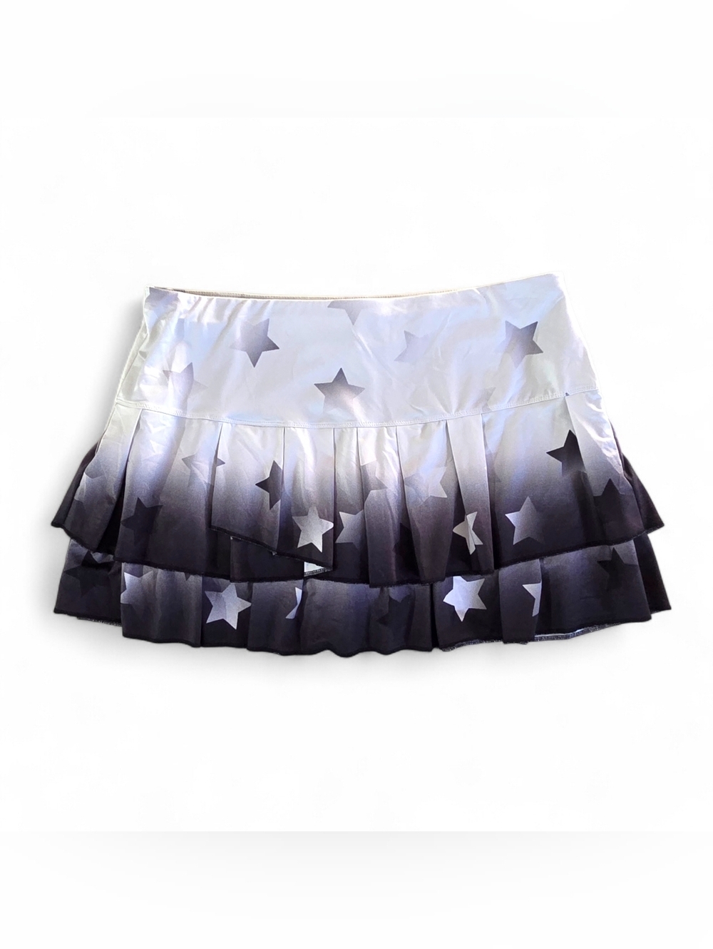 LUCKY IN LOVE Star Ptint Tiered Tennis Pickleball Skort Skirt XL